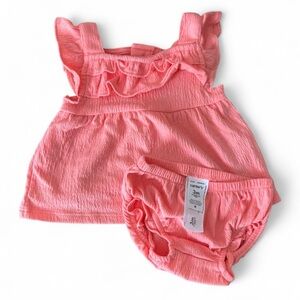 Carter's Baby Coral Ruffled Diaper Cover Set